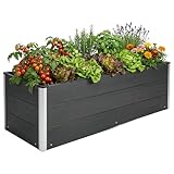 Floordirekt Hochbeet WPC - Wetterbeständig & pflegeleicht für Garten, Balkon oder die Terrasse - Paros (Anthrazit, 100 x 50 x 45 cm)