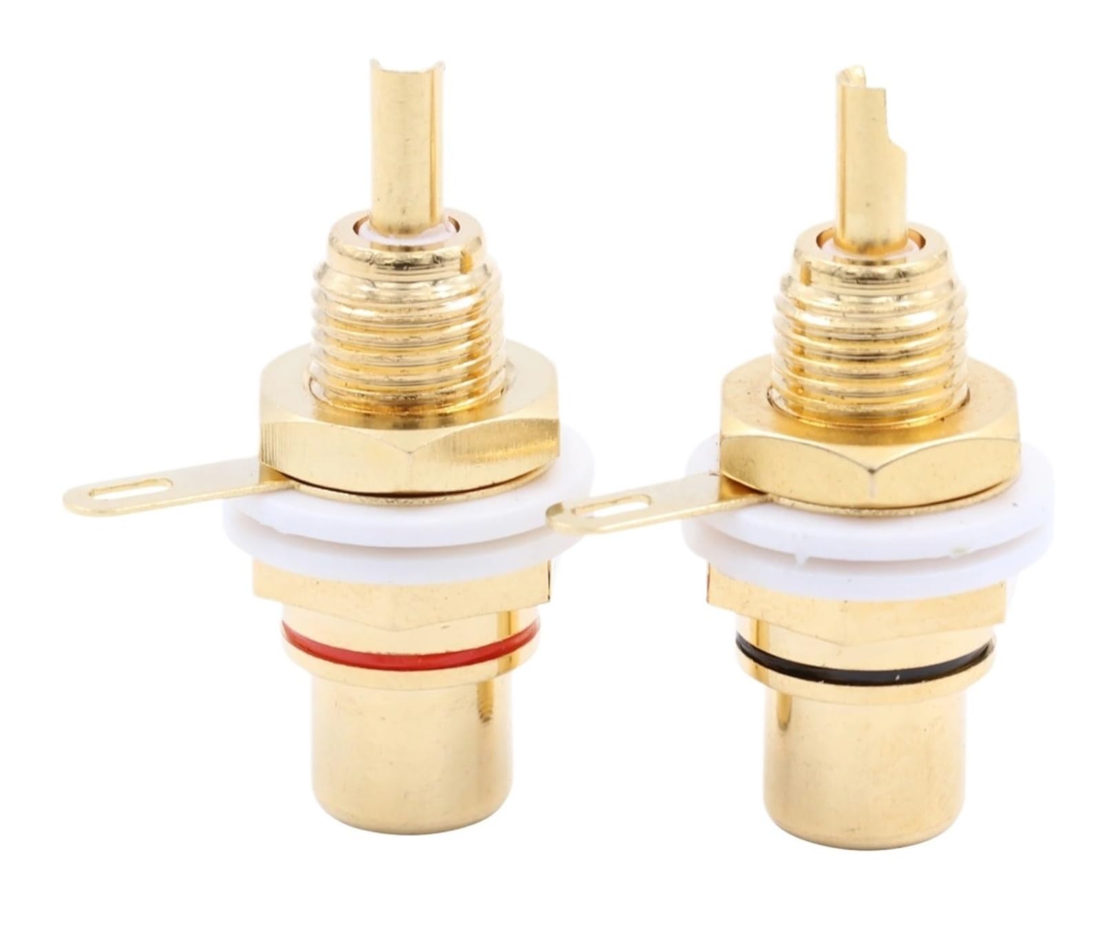 Prise RCA femelle en laiton plaqué or 24K, Terminal de connecteur de câble de Signal vidéo for montage sur panneau CD, ventes en vrac(100PCS)