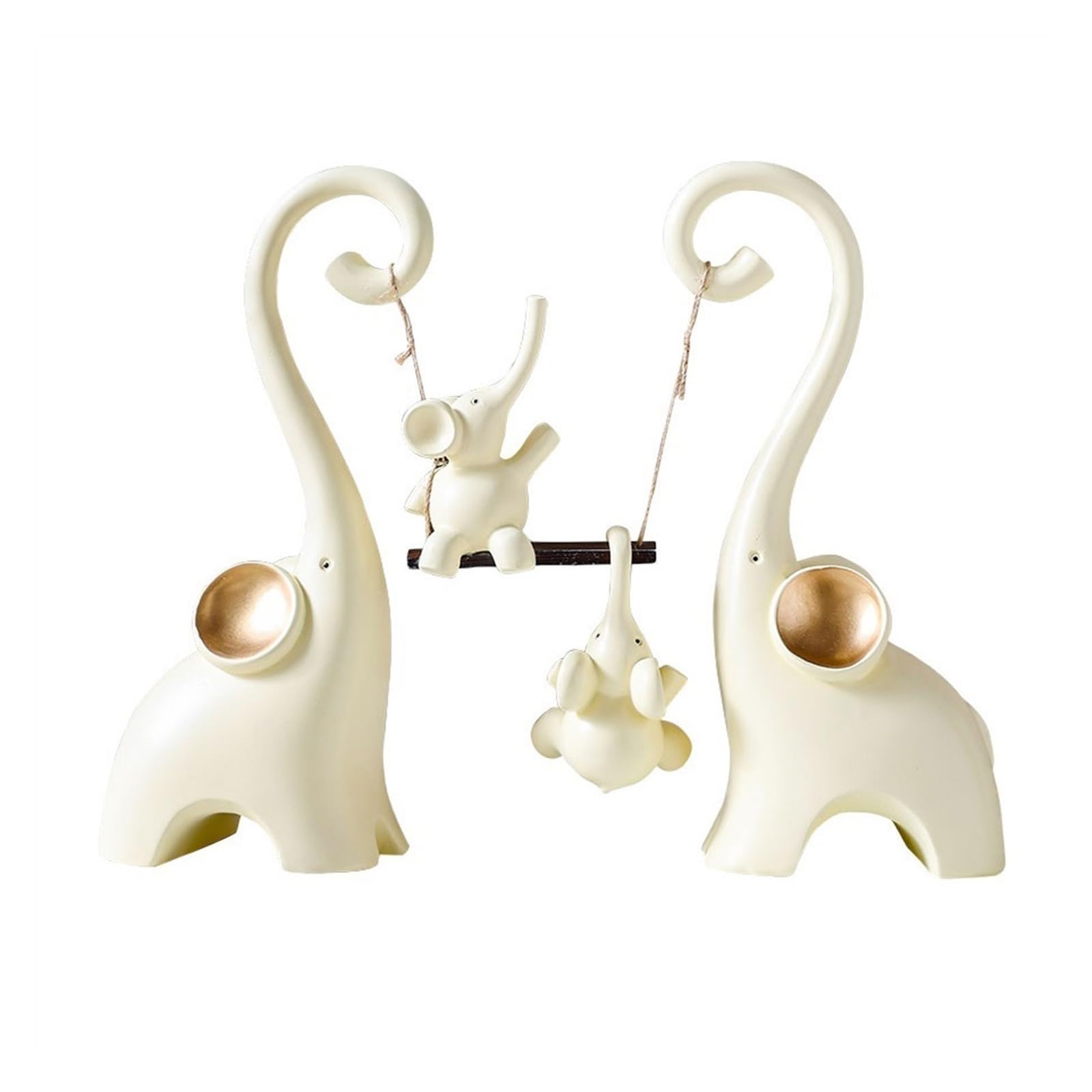 ZENY896V Sculptures Scandinavian Luxury Creative Elephant Ornaments Home Decorations Decor(Beige)