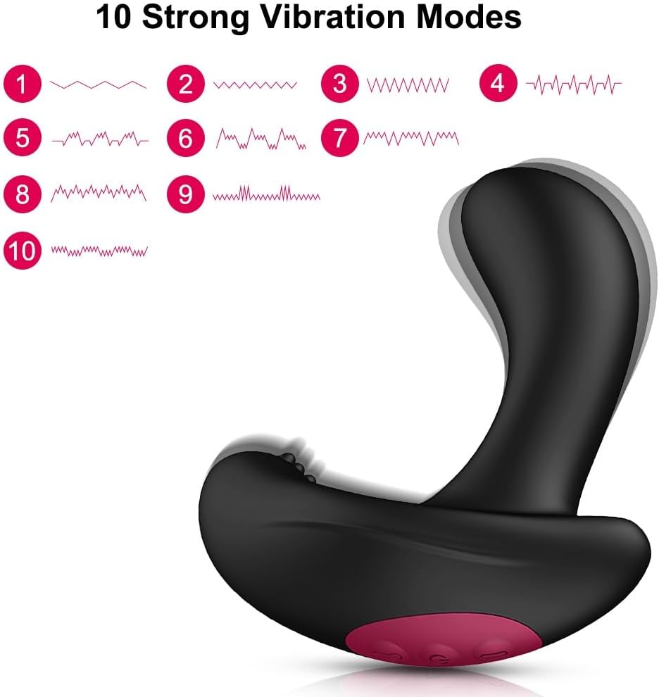 Prostate Massager Inflatable Butt Plug - Remote Control Anal Vibrator with Automatic Inflation and 10 Vibrating Modes for Adult