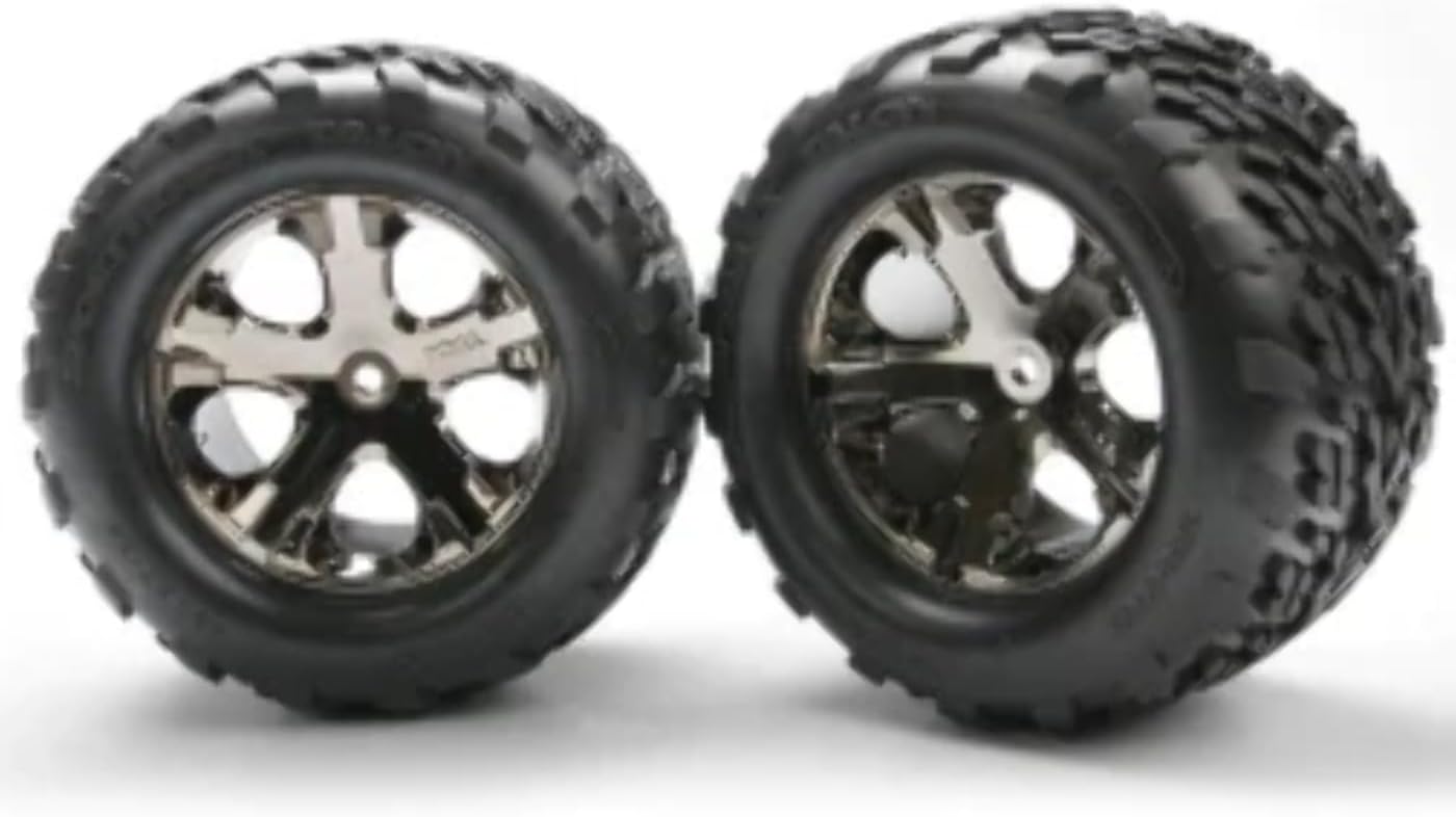 Traxxas 3668A Talon 2.8" Tires Pre-Glued on All-Star Black-Chrome Wheels