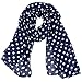 Chiffon Polka Dot Scarf - Dark Blue