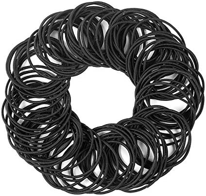 100Pcs Hair Ties WoMens Hair Bands No Metal, Suitable Elastics for Ponytail, Fine Hair, Curly Hair, Black