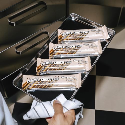 Image of Barebells Vegan Protein Bars Caramel Choco Chip, Plant Based with High Protein - Chocolate Protein Bars - Perfect on The Go Protein Snack & Breakfast Bars 12 Count (Pack of 1)