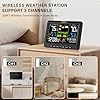 BluSon Weather Station Wireless Indoor Outdoor Thermometer, Color Display Digital Temperature Humidity Monitor with Atomic Clock, Weather Forecast, Adjustable Backlight, Home Weather Statio, Black #3