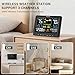 BluSon Weather Station Wireless Indoor Outdoor Thermometer, Color Display Digital Temperature Humidity Monitor with Atomic Clock, Weather Forecast, Adjustable Backlight, Home Weather Statio, Black