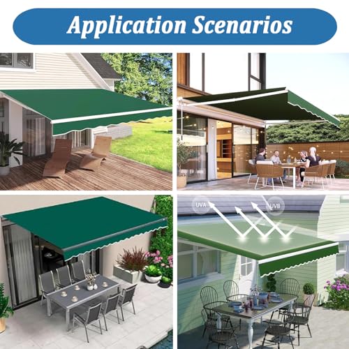 Toile de rechange pour auvent de terrasse vert polyester imperméable