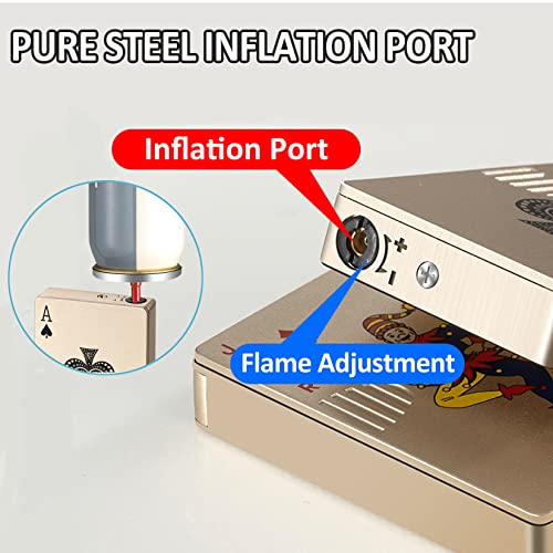 Jet Torch Butane Lighter, Windproof Refillable Lighter Playing Cards Cool Design, Exquisite Packaging For Festival, Birthday, Candle, Gift For Men Ace (Black) #TOP2