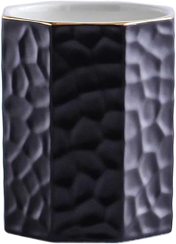 Soporte de cerámica para bolígrafo para escritorio, bonito soporte para lápices con forma de octágono, organizador de escritorio para decoración de