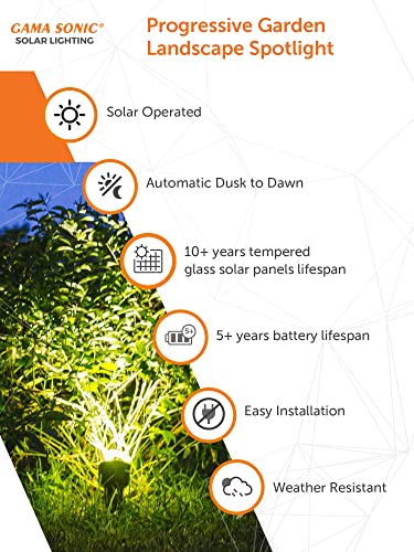 Gama Sonic Gs-103 Progressive Garden Landscape Spotlight Outdoor Solar Powered Light On Stake, Bright White Led #TOP3