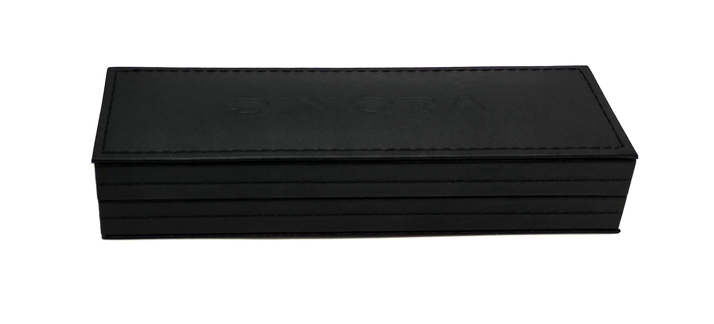 Penna Roller Dinora In Acciaio Inox - Punta Media, Inchiostro Blu - Elegante Scatola Regalo In Pelle Oro - 5