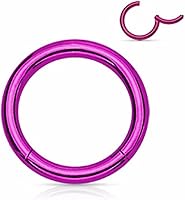 Vista 6 de WildKlass Jewely Septum - Anillo de acero quirúrgico para nariz 316L sin costuras (se vende individualmente)