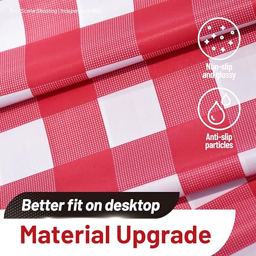 Image of Plastic Table Cloth, 310 Ft X 54 In Disposable Tablecloth Red and White Checkered Tablecloth with Any Cut Sliding Cutters Premium PEVA Plastic Table Cloth Disposable for Picnic, Parties, Festivals