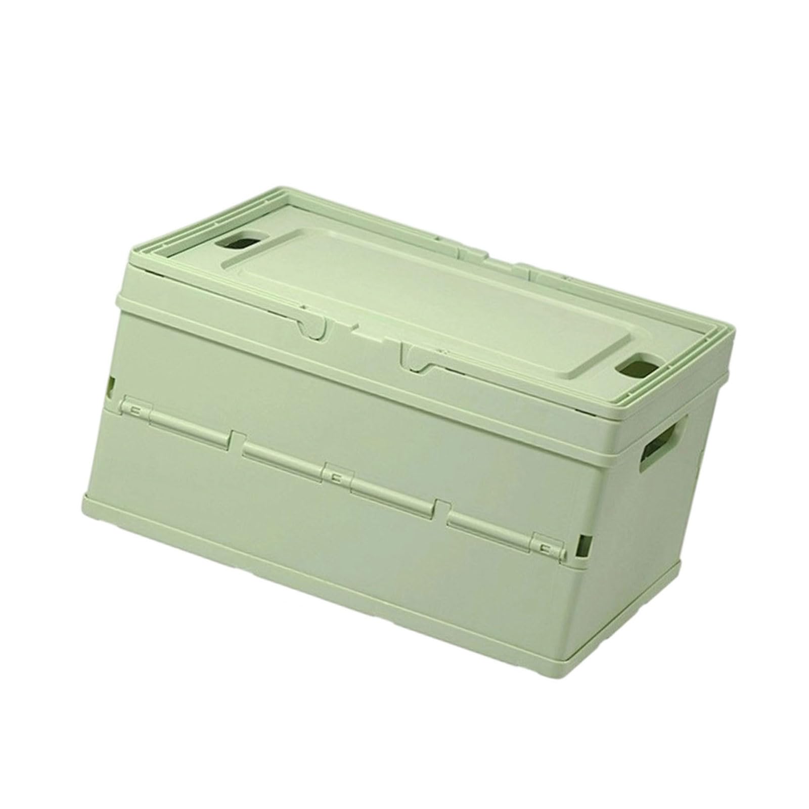 Shntig Green Lidded Storage Box, Folding Bin With Side Handle Openings For Closet Shelf And Home Storage Indoors Folding Box Closet Organizer Bin Shelf Lidded Organizer Home Flat Side