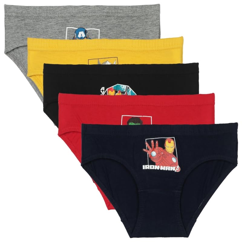 Image of Boy's Cotton Printed Brief Pack of 5 Print Suitable for All Day Wear with Ultrasoft and Durable Waistband for Rash Free Experience (Color & Print May Vary)