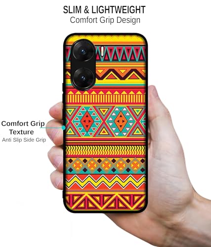 Image of Artistic Rangoli Design Premium 2D Printed Metal Back Case Cover for Vivo V29E 5G