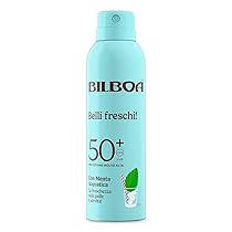 Bilboa Belli Freschi Protezione Solare SPF 50+,con Menta Acquatica, La Freschezza sulla Pelle è Servita, Resistente all’Acqua, Dermatologicamente Testata, 150 ml