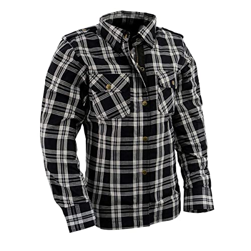 Image of Milwaukee Leather Women's Motorcycle Plaid Armored Flannel Riding Shirt with Aramid Fiber Reinforced and CE Armor