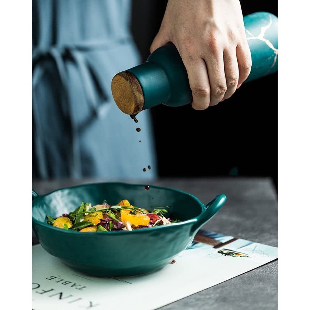 Kit Barattolo di Condimento Contenitore condimento Condimento POT POT POT POT Scatola di condimento ceramica con coperchio del cucchiaio adatto for la cucina domestica sala da pranzo (11,8 once) Set B