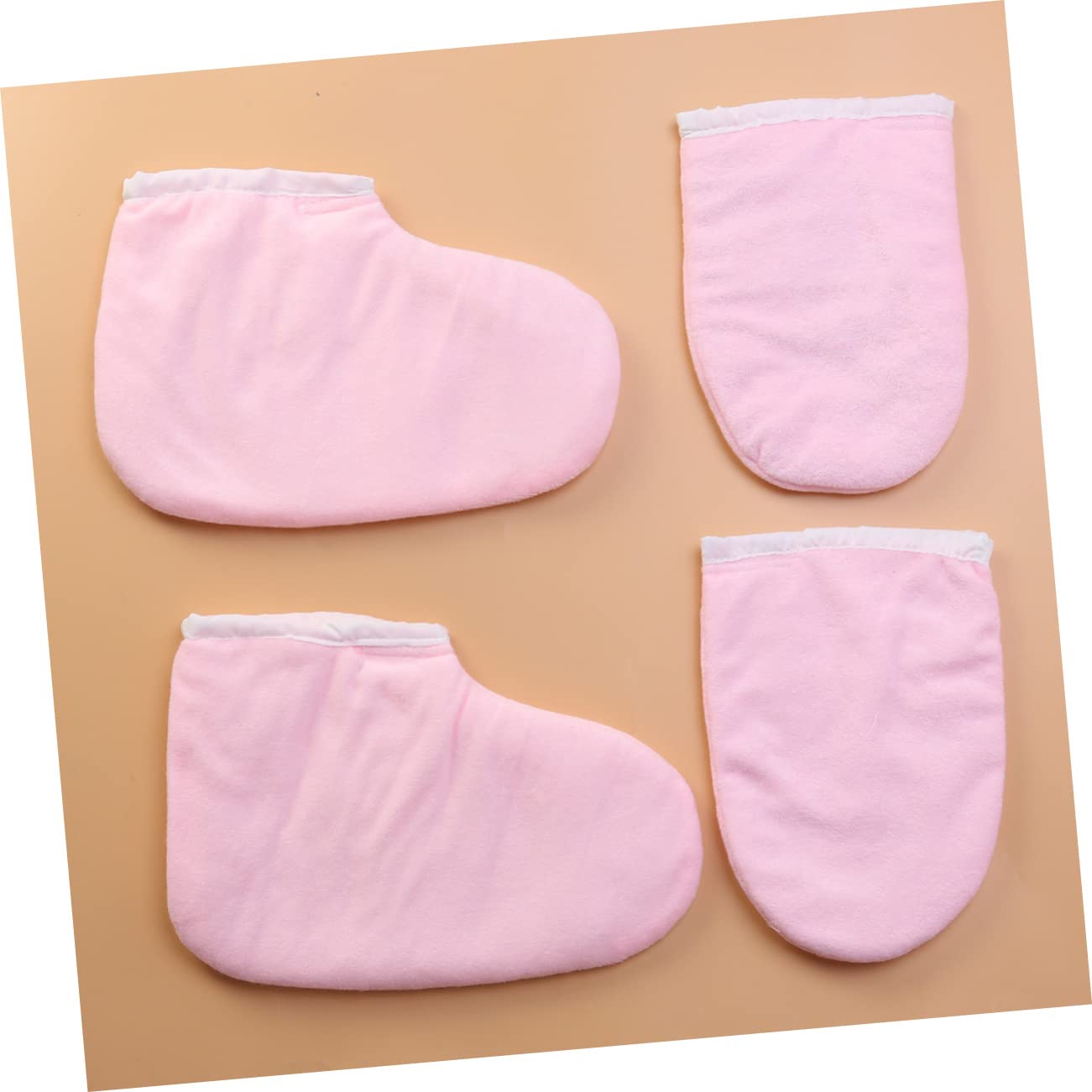 Healeved 6 Pares guantes aislantes de guantes para manos secas guantes de belleza guantes de spa cubierta de spa para pies guantes de cera de parafina cuidado rosa
