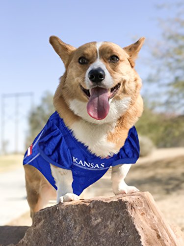 Image of Pets First Collegiate University of Kansas Jayhawks Dog Mesh Jersey, X-Small
