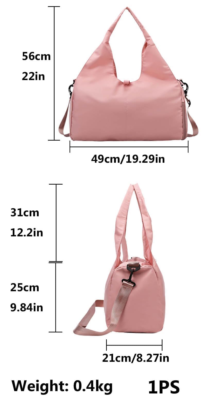 borsa da yoga per palestra,Borsa da Palestra per Yoga,Borsone da Palestra Yoga Donna,Con supporto nascosto per tappetino yoga e scomparto per scarpe, adatto per fitness, yoga, nuoto, ecc (rosa).
