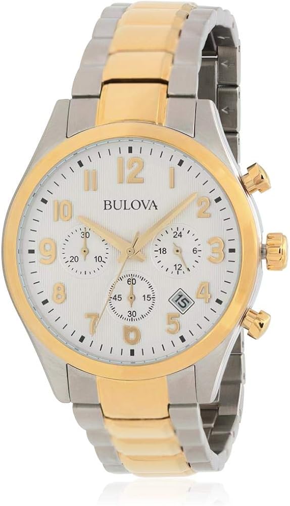 Bulova 98B330 - Reloj cronógrafo clásico de dos tonos para hombre (acero inoxidable)
