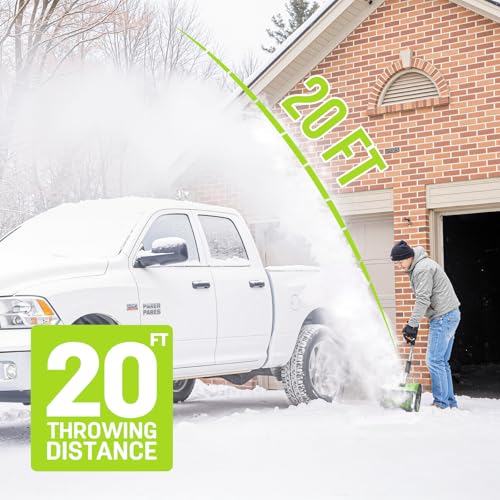 STEELITE 21V 4.0Ah Cordless Snow Shovel, 12-Inch Battery Powered Snow Blower with 20-Feet Throwing Distance, Quick Charger, Directional Plate by Steelite - Image 2