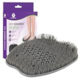 MARS WELLNESS Shower Foot Scrubber and Massager - Foot Scrubber in Shower - Suction Foot Scrubber - Cleaner and Massager Mat - Improves Circulation - Easy to Store - Gray