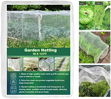 Bird Netting Mosquito Net - 10 X 12 Ft Garden Netting Mesh Netting Protect Plants Fruits Flowers Form Birds - Garden Netting Plant Covers