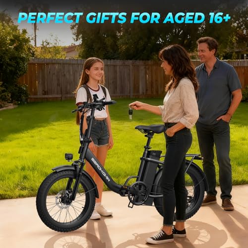 WINDHORSE 2PCS Foldable Electric Bike, 983W Peak Motor, 48V 15.6Ah Removable Battery E-Bike, 20MPH, 55 Miles, Full Suspension, 20" Fat Tire Commuter Ebike, Folding Electric Bicycle for Adults & Teens - Image 7