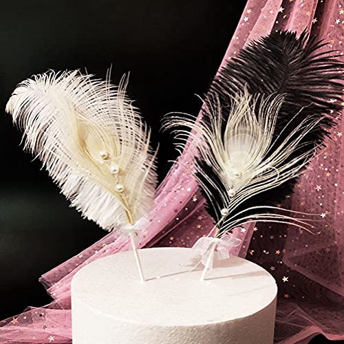 Bamboopack 50Pcs Black Natural Ostrich Feathers Plume Fluffy Feahters 6-8Inch(15-20cm) for Wedding Centerpieces Table Decoration (WTTC66300) - Image 4