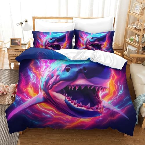 Parure housse de couette requin textile 3D microfibre de qualité supérieure - 2