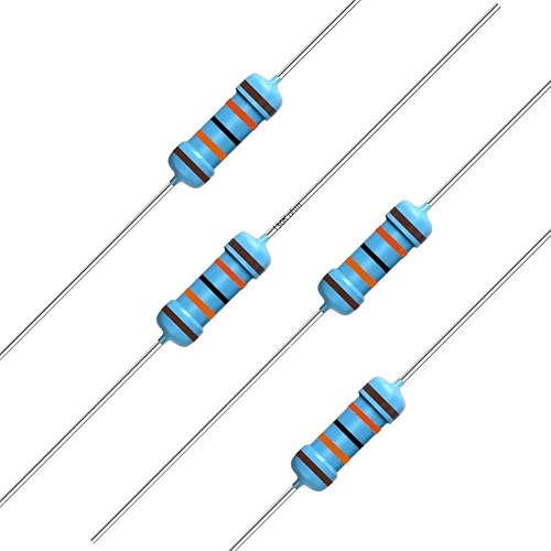 Miniatura 92 de 100 piezas de resistencia fija de película metálica de tolerancia de ±100 K ohmios 1/2 W (0.5 vatios) ± 1% de tolerancia, múltiples valores