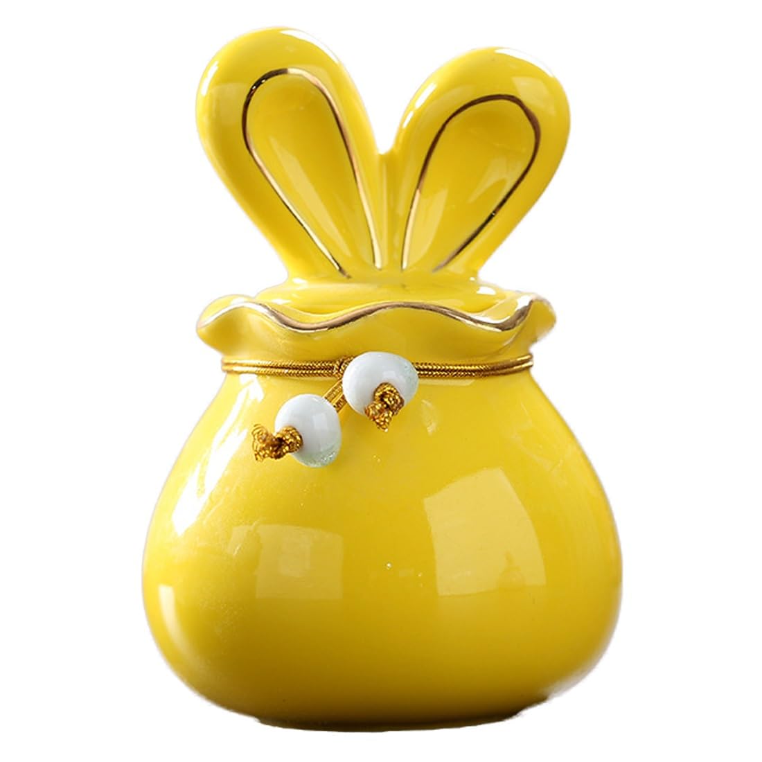 pet ashes urn, Pet Urn For Rabbit Ashes, Ceramic Urns For Dog, Animal, Cremation Box, Ceramics Memorial(Yellow)