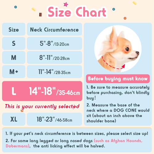 Image of Inflatable Dog Pillow Cone Collar After Surgery, Donut Soft Neck Cone for Husky Border Collie Large Dogs, etc, Recovery E Collar to Stop Licking Pink