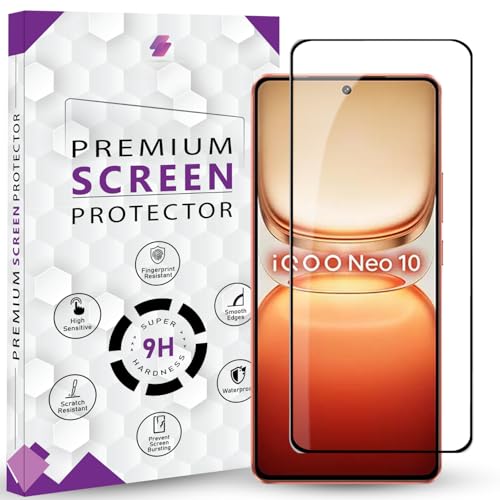 Image of Premium Tempered Glass Screen Protector Guard For iQOO Neo 10 5G / iQOO Neo 10R (6.78 Inch, Pack of 1) | Edge to Edge Coverage With Easy to installation kit
