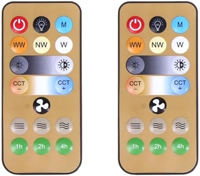 Replacement Remote Control for E27 Ceiling Fan, 2 Pack Wireless Controller for Home Light Fan Adjustable Compatible with Most Socket Fans
