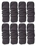 Happy Cherry 8 Pièces Bébé Insert de Fibre Bambou pour Couches Lavables Noir Taille 35 * 15.5CM