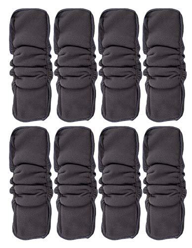 Happy Cherry 8 Pièces Bébé Insert de Fibre Bambou pour Couches Lavables Noir Taille 35 * 15.5CM