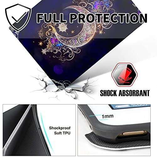 Case for Samsung Galaxy Tab A7 Lite 8.7 inch 2021 Model (SM-T220/T225/T227) Slim Shockproof Folding Stand Protective Cover with Auto Wake/Sleep for Samsung Tablet-Moon Star Galaxy Floral