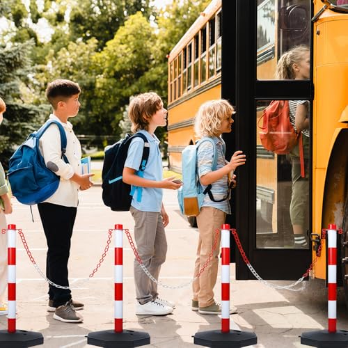 10m Absperrkette Rot Weiß Kunststoff,6 mm Kunststoffkette Absperrung aus Polyethylen,Gut Sichtbar,Leicht und Praktisch Kunststoffkette zum Absperren für Verkehrsbarrieren, Parkplätze und Baustellen
