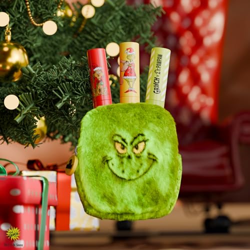 Dr.PAWPAW x The Grinch Lip Care Gift Set 3 x 4g with Pouch, Ultimate Red Balm Candy Cane Lip Scrub and Original Balm, Exfoliating and Hydrating Pawpaw Lip Care Trio - Image 2
