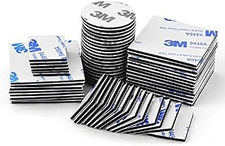 Double Sided Sticky Pads, 60 Pcs Black Squares and Round Double Adhesive Foam Pads Strong Mounting Tape for Walls and Floor, Door, Plastics, Glasses, Metals.