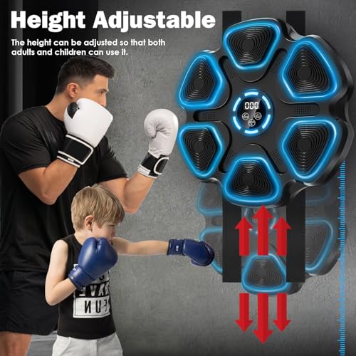 Image of Music Boxing Machine, Large Size Music Punching Machine for Adults Kids, Interactive Boxing Target Wall Mounted with Gloves, Gift for Men and Kid