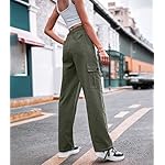 ZMPSIISA Women High Waisted Cargo Pants Wide Leg Casual Pants 6 Pockets Combat Military Trousers - Image 3