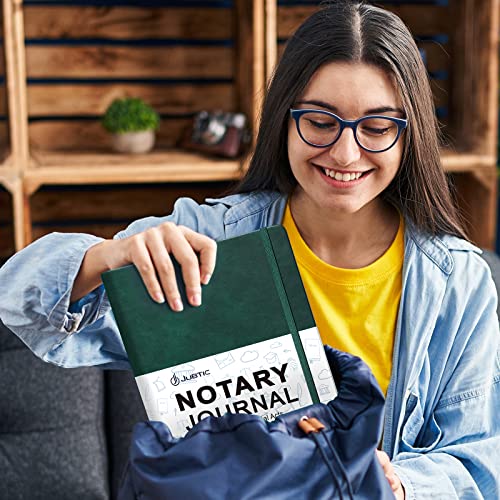 Jubtic Notary Journal Log Book - Hardcover Notary Public Journal Of Notarial Acts - Notary Supplies With Privacy Guard - 474 Record Entries, 160 Numbered Pages, 8X10.5″(Dark Green) #TOP5