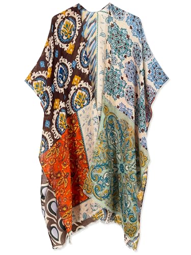 Image of Spicy Sandia Kimonos for Women Floral Beach Cover Up Loose Swimsuit Bathing Suit Coverup Cardigan for Summer Swimwear