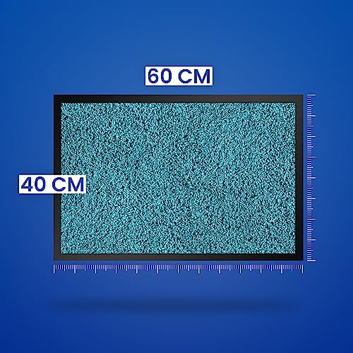 comflor Hochwertige Fußmatte Türkis 40x60 groß für Innen & Außen - Schmutzfangmatte rutschfest, waschbar & wetterfest - Fussmatte für Eingangsbereich & Aussenbereich - Läufer Flur dünn