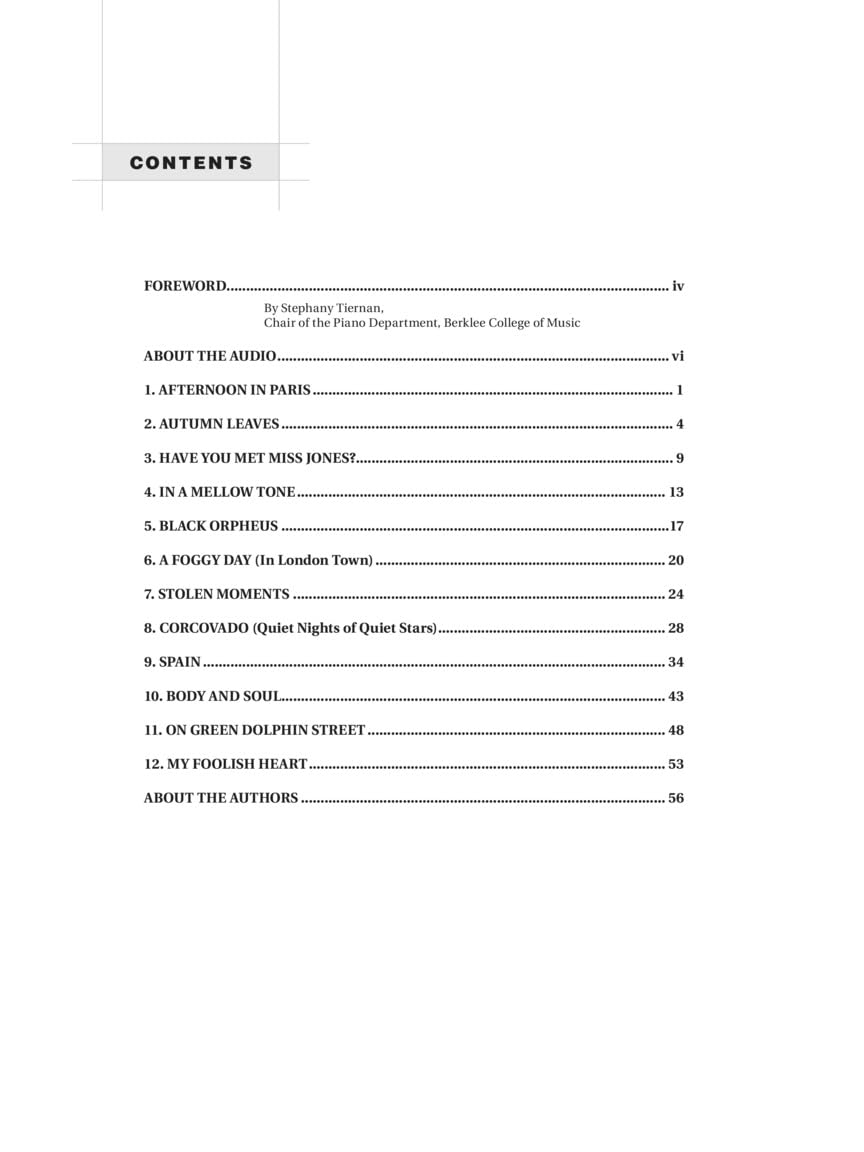 Berklee Jazz Standards for Solo Piano (Book/Online Audio): With Downloadable Audio